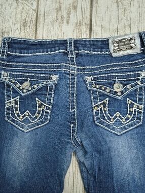 Miss Chic Y2K Rhinestone Ultra Low Rise Jeans Size 7